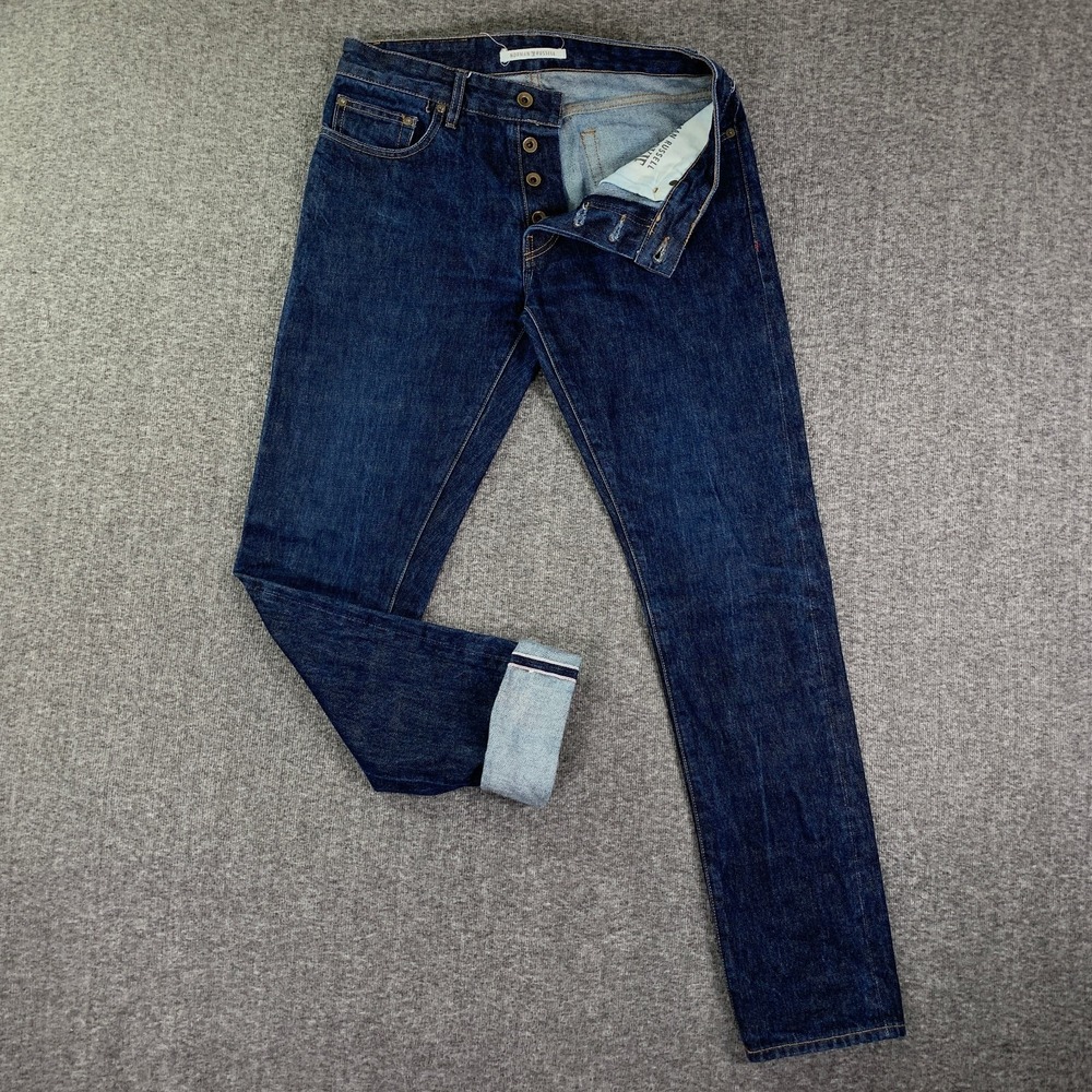 Norman Russell Jeans Men 32x32 Selvedge The Cookie Slim Fit Button Fly Pant